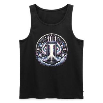 Angel Number Spiritual Guidance Numerology - Men's Premium Organic Tank Top - black - Front - AI Model Male 178 light (178cm)