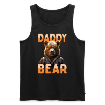 Daddy Bear Bären Papa Dad Vatertag Grizzly Bär - Männer Premium Bio Tank Top - Schwarz - Vorne - AI Model Male 178 light (178cm)