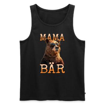 Maman Ours Ours Mère Ours Maman Grizzly Fête des Mères - Débardeur bio Premium Homme - noir - Devant - AI Model Male 178 light (178cm)