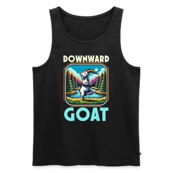 Funny Goat Yoga Meditation Yoga Instructor Namaste - Men's Premium Organic Tank Top - black - Front - AI Model Male 178 light (178cm)