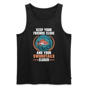 Swordtail Fish Freshwater Aquarium Fish Aquarist - Men's Premium Organic Tank Top - black - Front - Michal (187cm)