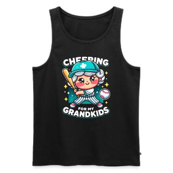 Journée des grands-parents de grand-mère de baseball - Débardeur bio Premium Homme - noir - Devant - Michal (187cm)