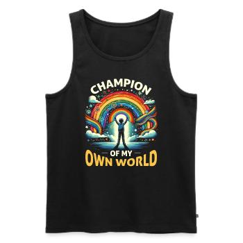 AuDHD Autism ADHD Autistic Spectrum Neurodiversity - Men's Premium Organic Tank Top - black - Front - AI Model Male 178 light (178cm)