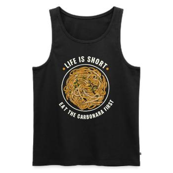 Carbonara Noodles Pasta Noodles Italian Food - Men's Premium Organic Tank Top - black - Front - Michal (187cm)
