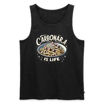 Carbonara Noodles Pasta Noodles Italian Food - Men's Premium Organic Tank Top - black - Front - Michal (187cm)