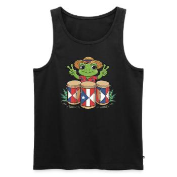 Taino Indian Puerto Rico Boricua Puerto Rican - Men's Premium Organic Tank Top - black - Front - AI Model Male 178 light (178cm)