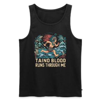 Taino-Indianer Puerto Rico Boricua Puerto-Ricaner - Männer Premium Bio Tank Top - Schwarz - Vorne - AI Model Male 178 light (178cm)