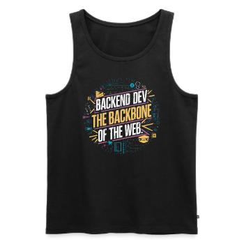 Programmeur logiciel de programmation backend - Débardeur bio Premium Homme - noir - Devant - AI Model Male 178 light (178cm)