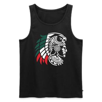 Aztec Warrior Indigenous Mexican Aztec Jaguar - Men's Premium Organic Tank Top - black - Front - AI Model Male 178 light (178cm)