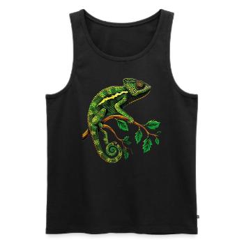 Chameleon, Lizard, Reptile, Iguana, Lizard, Chameleons - Men's Premium Organic Tank Top - black - Front - AI Model Male 178 light (178cm)