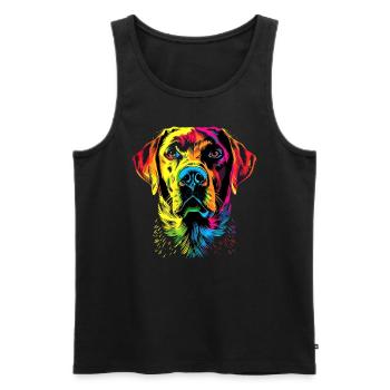 Labrador Retriever Couleurs Colorées Pop Art Chiens - Débardeur bio Premium Homme - noir - Devant - Michal (187cm)