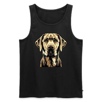 Labrador Retriever Chien Amour Jeunes Labradors Mignons - Débardeur bio Premium Homme - noir - Devant - Michal (187cm)
