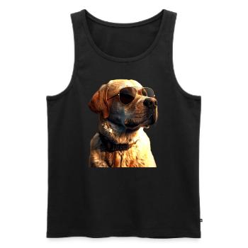 Labrador Retriever Chien Amour Jeunes Labradors Mignons - Débardeur bio Premium Homme - noir - Devant - Michal (187cm)