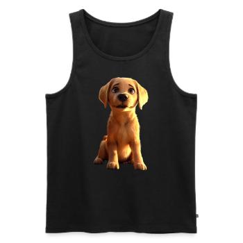 Labrador Retriever Chien Amour Jeunes Labradors Mignons - Débardeur bio Premium Homme - noir - Devant - Michal (187cm)