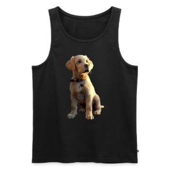 Labrador Retriever Chien Amour Jeunes Labradors Mignons - Débardeur bio Premium Homme - noir - Devant - Michal (187cm)