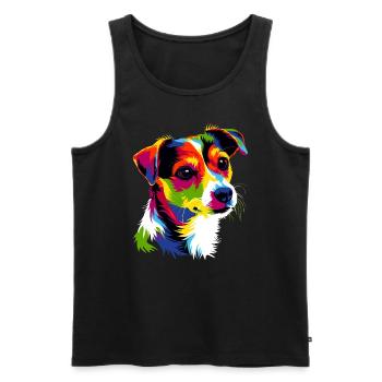 Jack Russell Terrier Couleurs vives Chiens Russells - Débardeur bio Premium Homme - noir - Devant - Michal (187cm)