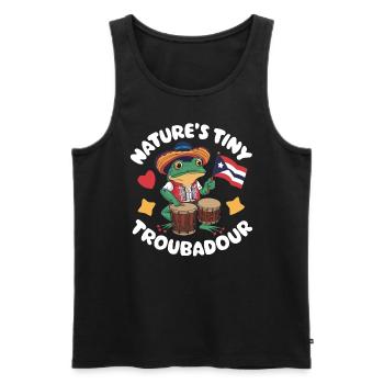 Coqui Frosch Puerto Rico Pride Boricua Puerto-Ricaner - Männer Premium Bio Tank Top - Schwarz - Vorne - Michal (187cm)