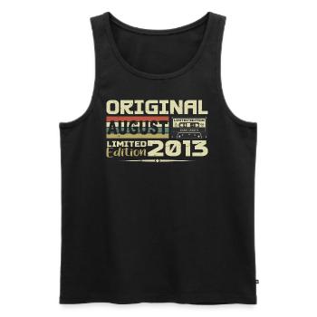 August 2013 - Born in August 2013 Built in August 2013 - Men's Premium Organic Tank Top - black - Front - AI Model Male 178 light (178cm)
