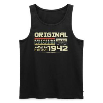 August 1942 - Born August 1942 Built August 1942 - Men's Premium Organic Tank Top - black - Front - Michal (187cm)