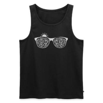 Beach Surfing Surfboard Sunglasses Surfer Beach - Men's Premium Organic Tank Top - black - Front - AI Model Male 178 light (178cm)