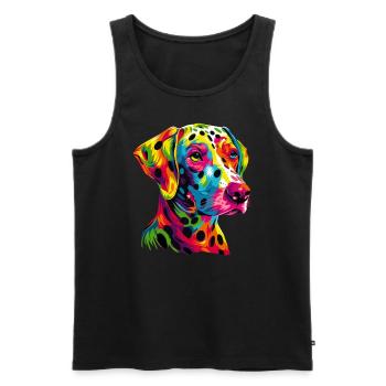 Dalmatian Dogs Colorful Colors Pop Art Rainbow - Men's Premium Organic Tank Top - black - Front - Michal (187cm)