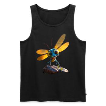 Libelle Dragonfly Bunte Flügel Süße Libellen - Männer Premium Bio Tank Top - Schwarz - Vorne - AI Model Male 178 light (178cm)