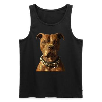 Pitbull Bulldog Pittie American Pitbull Terrier - Men's Premium Organic Tank Top - black - Front - Michal (187cm)