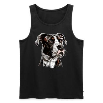 Pitbull Bulldog Pittie American Pitbull Terrier - Men's Premium Organic Tank Top - black - Front - Michal (187cm)