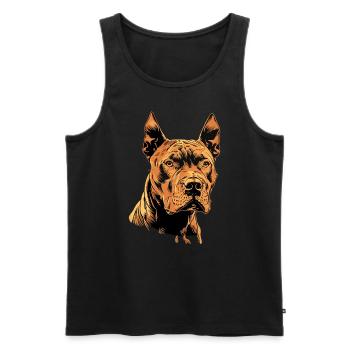 Pitbull Bulldog Pittie American Pitbull Terrier - Men's Premium Organic Tank Top - black - Front - Michal (187cm)