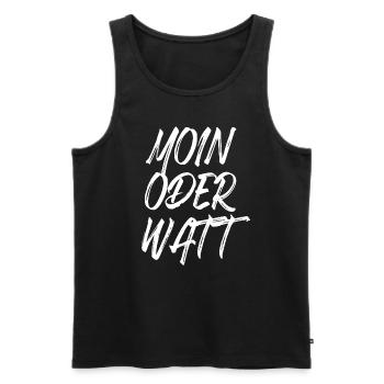 Moin Oder Watt Ruhrgebiet Ruhrpott Hamburg Moin - Männer Premium Bio Tank Top - Schwarz - Vorne - AI Model Male 178 light (178cm)