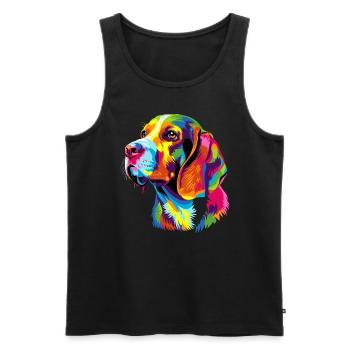 Beagle Welpe Popart Süßer Hund Bunte Farben Beagle - Männer Premium Bio Tank Top - Schwarz - Vorne - AI Model Male 178 light (178cm)