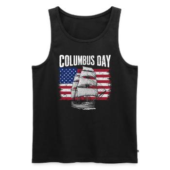 Kolumbus-Tag Christoph Kolumbus Italienisch Amerikanisch - Männer Premium Bio Tank Top - Schwarz - Vorne - AI Model Male 178 light (178cm)