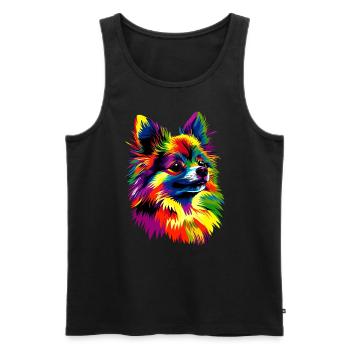 Pomeranian Pomeranian Pomeranian Pom Spitz Dog - Men's Premium Organic Tank Top - black - Front - AI Model Male 178 light (178cm)