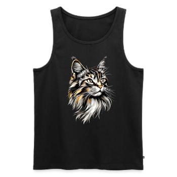 Cat Norwegian Forest Cat Norwegian Forest Cats - Men's Premium Organic Tank Top - black - Front - Michal (187cm)