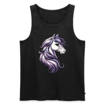 Pony Riding Pony Foal Rider Ponies Riding Pony Farm - Men's Premium Organic Tank Top - black - Front - Michal (187cm)