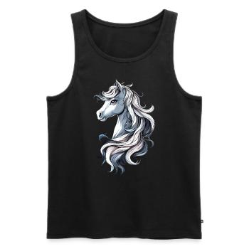 Pony Riding Pony Foal Rider Ponies Riding Pony Farm - Men's Premium Organic Tank Top - black - Front - Michal (187cm)
