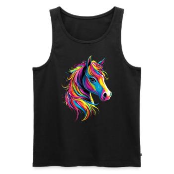 Pony Riding Pony Foal Rider Ponies Riding Pony Farm - Men's Premium Organic Tank Top - black - Front - Michal (187cm)