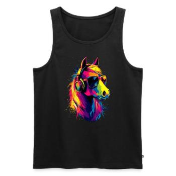 Pony Riding Pony Foal Rider Ponies Riding Pony Farm - Men's Premium Organic Tank Top - black - Front - Michal (187cm)