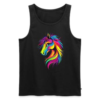 Pony Riding Pony Foal Rider Ponies Riding Pony Farm - Men's Premium Organic Tank Top - black - Front - Michal (187cm)