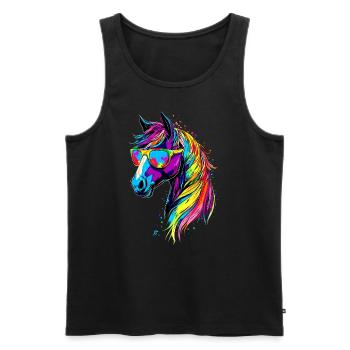 Pony Riding Pony Foal Rider Ponies Riding Pony Farm - Men's Premium Organic Tank Top - black - Front - Michal (187cm)