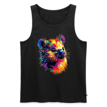 Quokka Be Quokka Joyeux Coloré Australie Quokkas - Débardeur bio Premium Homme - noir - Devant - AI Model Male 178 light (178cm)