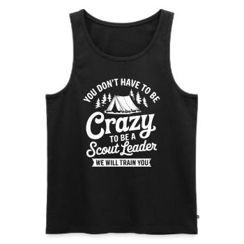 Scout Leader Scouting Campfire Camping Tent - Men's Premium Organic Tank Top - black - Front - AI Model Male 178 light (178cm)