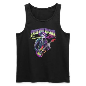 Skeleton Guitar Player Bones Guitarist Musician - Men's Premium Organic Tank Top - black - Front - AI Model Male 178 light (178cm)