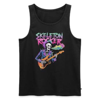 Skeleton Guitar Player Bones Guitarist Musician - Men's Premium Organic Tank Top - black - Front - AI Model Male 178 light (178cm)