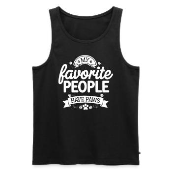 Anti Human Pro Dog Lover Puppy Owner Pup Doggy - Men's Premium Organic Tank Top - black - Front - Michal (187cm)