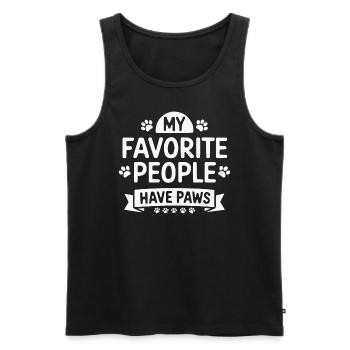 Anti Human Pro Dog Lover Puppy Owner Pup Doggy - Men's Premium Organic Tank Top - black - Front - Michal (187cm)