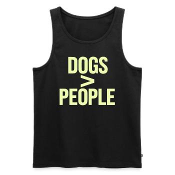 Anti Human Pro Dog Lover Puppy Owner Pup Doggy - Men's Premium Organic Tank Top - black - Front - Michal (187cm)