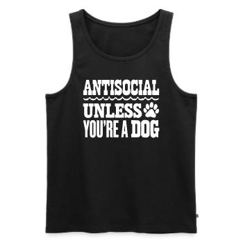 Anti Humain Pro Chien Amoureux Propriétaire Chiot Chiot Doggy - Débardeur bio Premium Homme - noir - Devant - Michal (187cm)