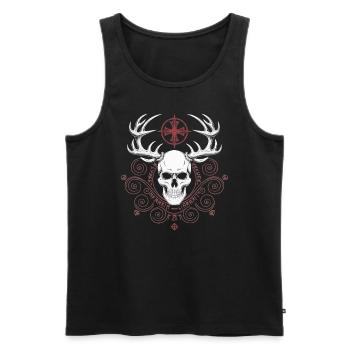 Asatru Walhalla Skandinavischer Stolz Nordmänner Wikinger - Männer Premium Bio Tank Top - Schwarz - Vorne - Michal (187cm)