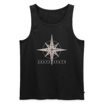 Asatru Walhalla Skandinavischer Stolz Nordmänner Wikinger - Männer Premium Bio Tank Top - Schwarz - Vorne - Michal (187cm)